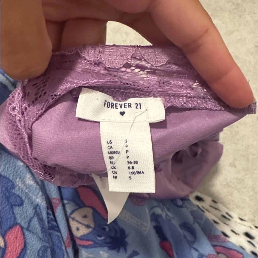 Forever 21 Lavender Lace Trim Pajama Set - Picture 4 of 4